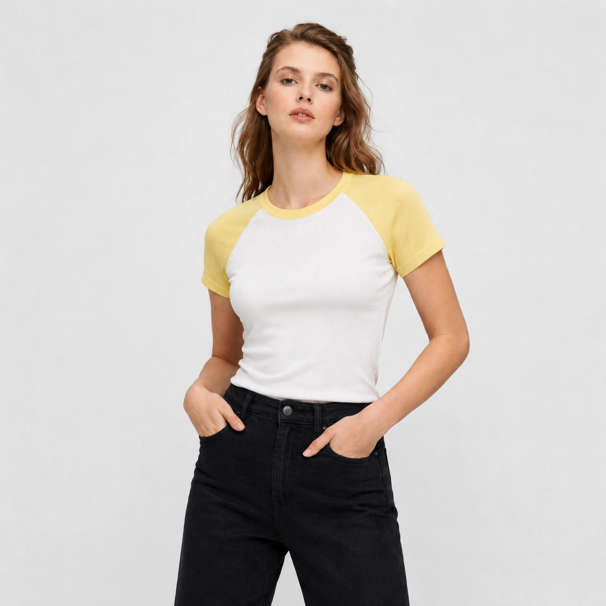 تيشيرت راجلان Raglan Ribbed T-Shirt