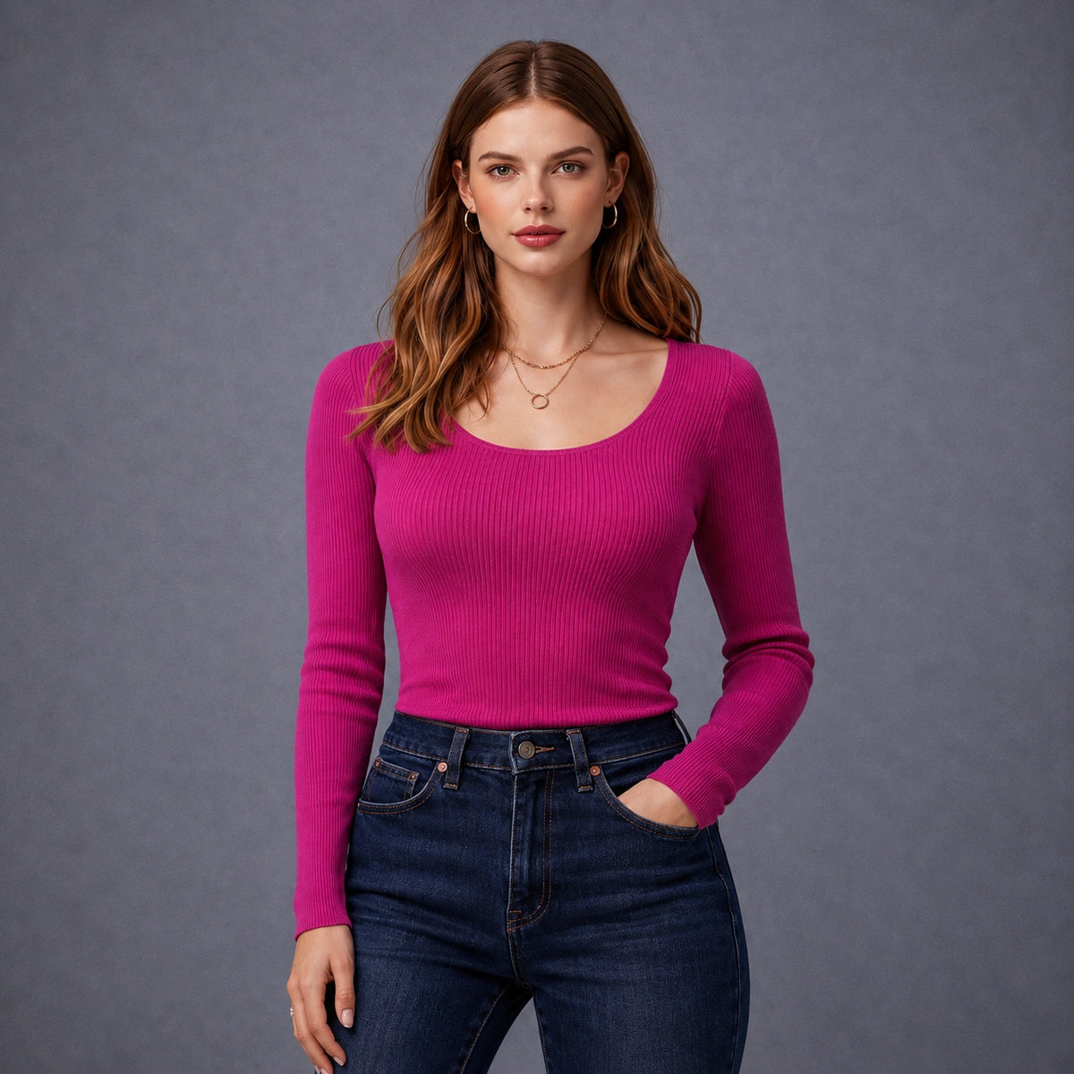 توب مربع كم ديربي Classic Ribbed Top