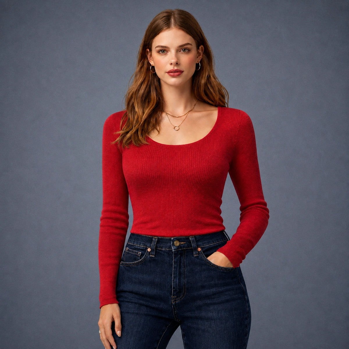 توب مربع كم ديربي Classic Ribbed Top