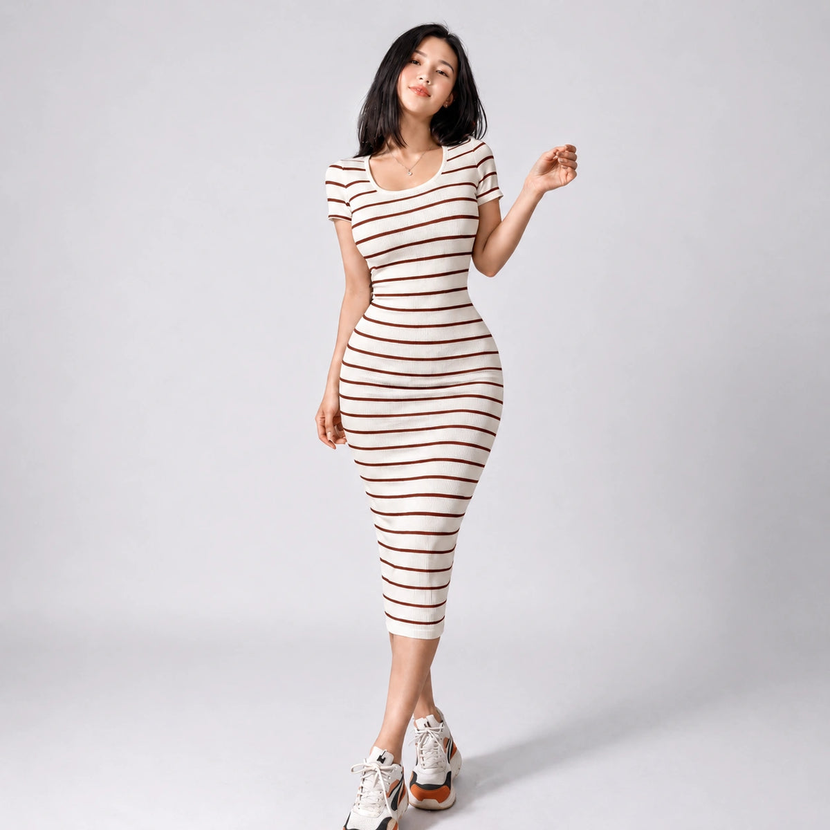 فستان مخطط Derby Striped Dress