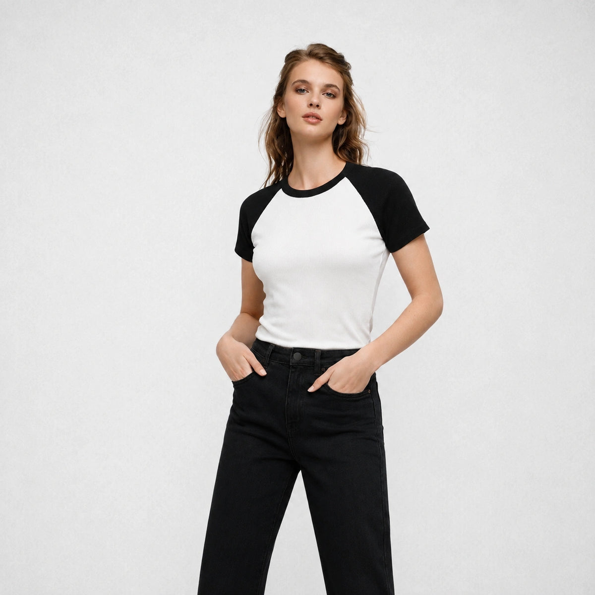 تيشيرت راجلان Raglan Ribbed T-Shirt