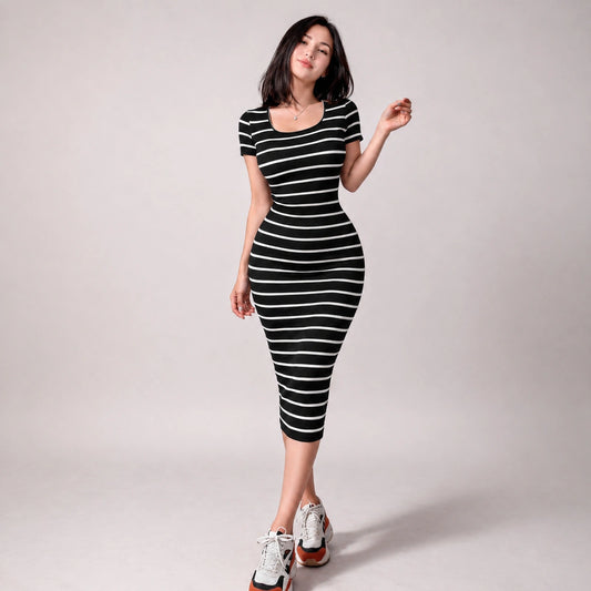 فستان مخطط Derby Striped Dress