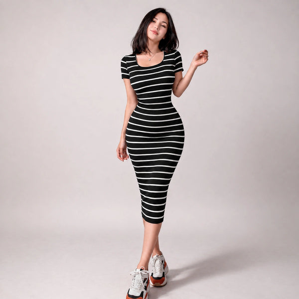 فستان مخطط Derby Striped Dress