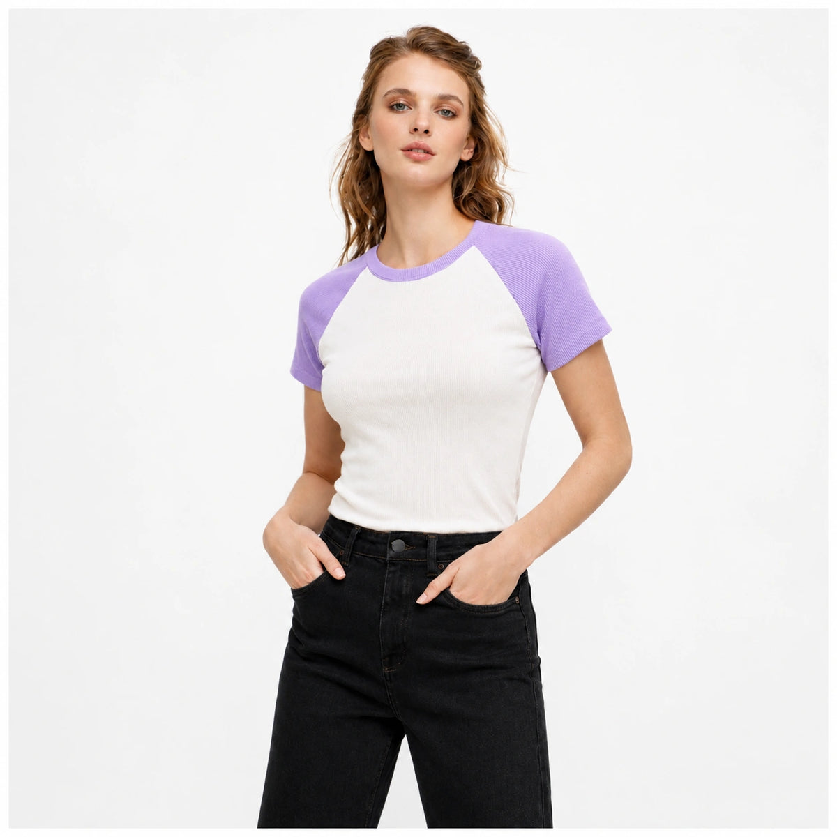 تيشيرت راجلان Raglan Ribbed T-Shirt