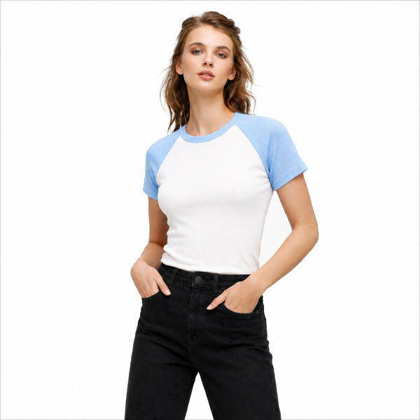 تيشيرت راجلان Raglan Ribbed T-Shirt